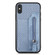 iPhone X / XS Carbon Fiber Horizontal Flip Zipper Wallet Phone Case - Blue