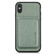 iPhone X / XS Carbon Fiber Leather Card Magsafe Magnetic Phone Case - Green