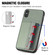 iPhone X / XS Carbon Fiber Magnetic Card Bag Phone Case - Green