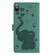iPhone X / XS Cartoon Elephant Embossed Leather Phone Case - Green