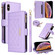 iPhone X / XS Crossbody Zipper Wallet Rhombus Leather Phone Case - Purple