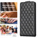 iPhone X / XS Diamond Lattice Vertical Flip Leather Phone Case - Black