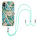 iPhone X / XS Electroplating Splicing Marble Flower Pattern TPU Shockproof Case with Lanyard - Blue Flower