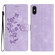 iPhone X / XS Flower Butterfly Embossing Pattern Leather Phone Case - Purple