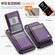iPhone X / XS JEEHOOD J06 British Style RFID MagSafe Card Bag PU Phone Case - Purple
