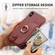 iPhone X / XS Litchi Leather Oil Edge Ring Zipper Wallet Back Phone Case - Jujube Apricot