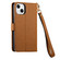 iPhone X / XS Love Zipper Lanyard Leather Phone Case - Brown