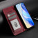 iPhone X / XS Multi-Card Slots Zipper Wallet Leather Phone Case - Dark Red