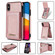 iPhone X / XS N.BEKUS Vertical Flip Card Slot RFID Phone Case - Rose Gold