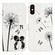 iPhone X / XS Oil Embossed 3D Drawing Leather Phone Case - Couple Dandelion