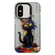 iPhone X / XS Painted Color Ink Animals TPU Phone Case - Black Cat