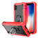 iPhone X / XS PC + Rubber 3-layers Shockproof Protective Case with Rotating Holder - Red + Black