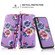 iPhone X / XS POLA Flower Multi-functional Crossbody Zipper Wallet Leather Phone Case - Purple