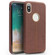 iPhone X / XS QIALINO Deerskin Texture Cowhide Leather Protective Case - Brown
