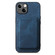 iPhone X / XS Retro Leather Card Bag Magnetic Phone Case - Blue