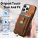 iPhone X / XS Retro Magsafe Cross Leather Pull-Out Card Bag Back Phone Case - Brown