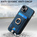 iPhone X / XS Retro Splitable Magnetic Card Bag Leather Phone Case - Blue