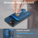 iPhone X / XS Retro Splitable Magnetic Card Bag Leather Phone Case - Blue