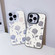iPhone X / XS Silver Painting PC Hybrid TPU Phone Case - Hollow Rose White
