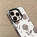 iPhone X / XS Silver Painting PC Hybrid TPU Phone Case - Hollow Rose White