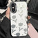 iPhone X / XS Silver Painting PC Hybrid TPU Phone Case - Hollow Tulips Black
