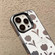 iPhone X / XS Silver Painting PC Hybrid TPU Phone Case - Hollow Tulips Black