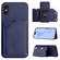 iPhone X / XS Skin Feel Four Card Slots Phone Case with Wrist Strap - Blue