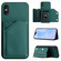 iPhone X / XS Skin Feel Four Card Slots Phone Case with Wrist Strap - Green