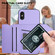 iPhone X / XS Skin Feel Four Card Slots Phone Case with Wrist Strap - Purple