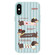 iPhone X / XS Skin Feeling Jelly TPU Hybrid PC Phone Case - Striped Dachshund Light Green