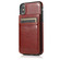 iPhone X / XS Solid Color PC + TPU Protective Case with Holder & Card Slots - Brown