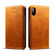 iPhone X / XS Suteni Calf Texture Horizontal Flip Leather Case with Holder & Card Slots & Wallet - Brown
