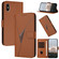 iPhone X / XS Triangle Pattern Buckle Clasp Leather Phone Case - Brown