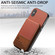 iPhone X / XS Twill Fabric Leather Vertical Flip RFID Card Bag Phone Case - Brown