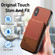 iPhone X / XS Twill Fabric Leather Vertical Flip RFID Card Bag Phone Case - Brown