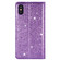 iPhone X / XS Ultrathin Glitter Magnetic Horizontal Flip Leather Case with Holder & Card Slots - Purple
