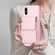 iPhone X / XS Vertical Wallet Rhombic Leather Phone Case - Pink