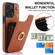 iPhone X / XS YM005 Skin Feel Card Bag Phone Case with Long Lanyard - Brown