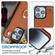 iPhone X / XS YM005 Skin Feel Card Bag Phone Case with Long Lanyard - Brown