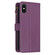 iPhone XS / X 9 Card Slots Zipper Wallet Leather Flip Phone Case - Dark Purple