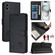 iPhone XS / X Cat Rat Embossed Pattern RFID Leather Phone Case with Lanyard - Black