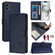 iPhone XS / X Cat Rat Embossed Pattern RFID Leather Phone Case with Lanyard - Blue
