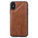 iPhone XS / X Cat Tree Embossing Pattern Shockproof Protective Case with Card Slots & Photo Frame & Holder - Brown