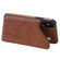 iPhone XS / X Cat Tree Embossing Pattern Shockproof Protective Case with Card Slots & Photo Frame & Holder - Brown