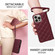 iPhone XS / X Crossbody Rhombic Zipper Tower Buckle Leather Phone Case with Lanyard - Wine Red