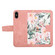 iPhone XS / X Floral Pattern Leather Phone Case with Lanyard - Pink