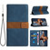 iPhone XS / X Grid Stitching Leather Phone Case with Lanyard - Blue