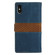 iPhone XS / X Grid Stitching Leather Phone Case with Lanyard - Blue