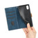 iPhone XS / X Grid Stitching Leather Phone Case with Lanyard - Blue