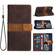 iPhone XS / X Grid Stitching Leather Phone Case with Lanyard - Brown